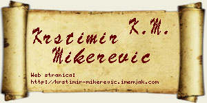 Krstimir Mikerević vizit kartica